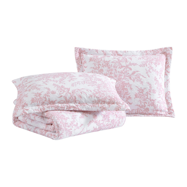 Laura Ashley Bedford Pink Cotton Reversible Quilt Set & Reviews Wayfair